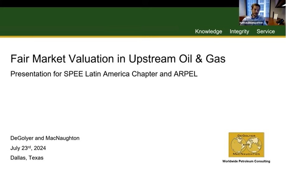 Webinar Fair market valuation in upstream Oil & Gas